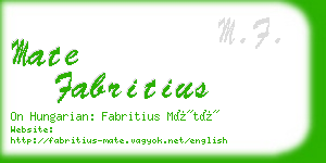 mate fabritius business card